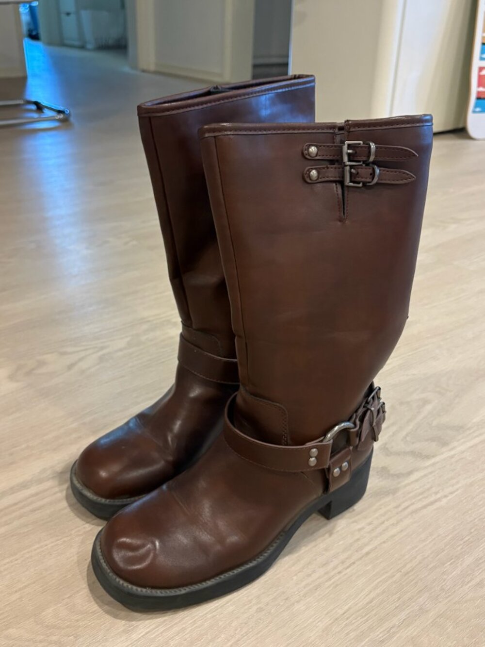 Brown Buckle Boots